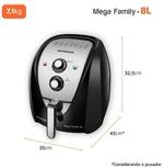 Fritadeira Elétrica / Air Fryer Mondial AFN-80-BI 8 Litros Preto e Inox 1900W 127V