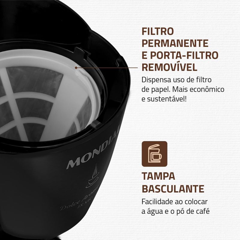 Cafeteira-Eletrica-Mondial-Dolce-Arome-C-30-18X-FB-Preto-550W-220V