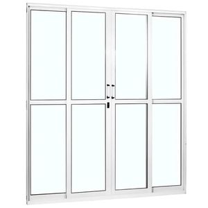 Porta de alumínio 04 folhas Maxx C/Puxador branca - 210x200