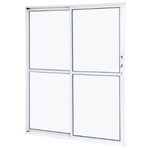 Porta de Alumínio de Correr com 2 Folhas Branco 210x160 -"D"