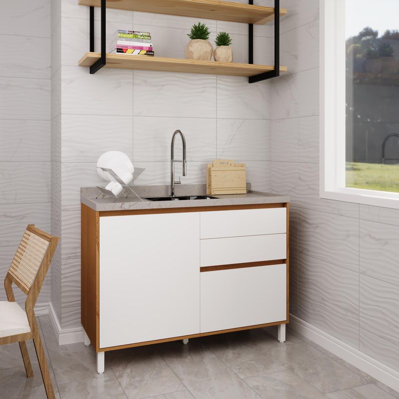 Balcao-de-Pia-120cm-1-Porta-2-Gavetas-Herval-Dakota-Freijo-Rocks-eBranco-Artico-PH3110