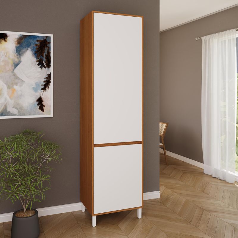 Paneleiro 60cm 2 Portas Herval Dakota Freijó Rocks e Branco ÁrticoPH3113