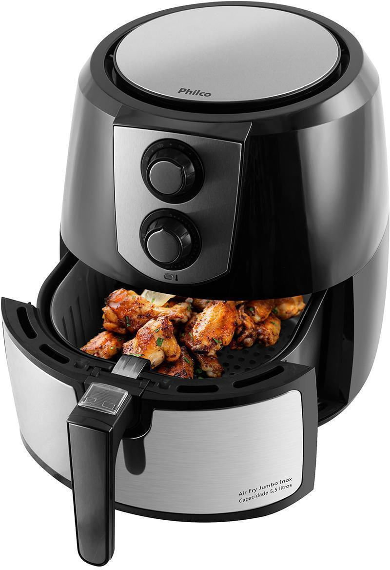 Fritadeira-Eletrica---Air-Fryer-Philco-PFR06PI-Jumbo-72-Litros-Preto-e-Inox-110V