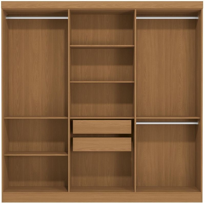 Guarda-Roupa / Roupeiro 6 Portas 2 Gavetas Kappesberg R581 Canela de Madeira