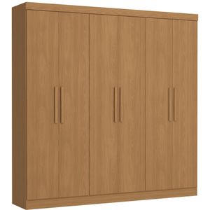Guarda-Roupa / Roupeiro 6 Portas 2 Gavetas Kappesberg R581 Canela de Madeira