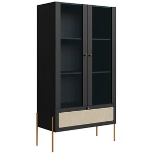 Cristaleira 2 PT Vidro 1 GVT Pes Metal 28963 Artesano
