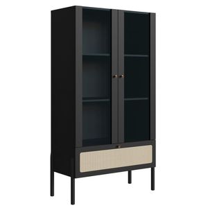 Cristaleira 2 PT Vidro 1 GVT Pes Madeira 27963 Artesano