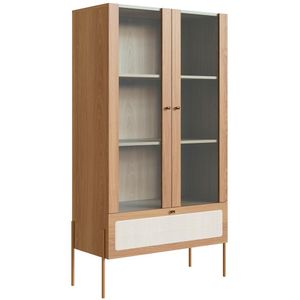 Cristaleira 2 PT Vidro 1 GVT Pes Metal 28963 Artesano