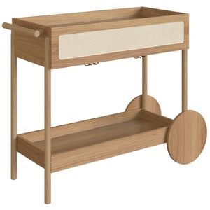 Carrinho Bar Porta Taças 112 CM Pes Madeira Oslo 27964 Artesano