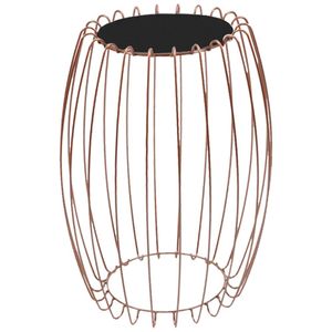 Mesa Apoio Lateral 43 cm Tampo Vidro Preto Base Metal Nacc