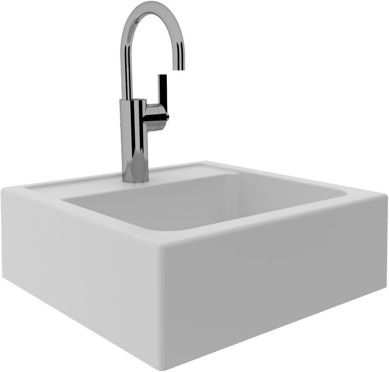 Cuba de Apoio Para Banheiro Tecno Mobili Quadrada BN3630 Branca 35x34X11,5cm