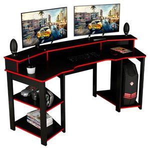 Mesa Gamer Cockpit 3 Prateleiras ME4167 Tecno Mobili