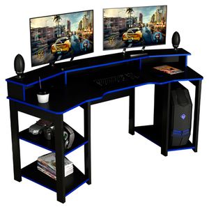 Mesa Gamer Cockpit 3 Prateleiras ME4167 Tecno Mobili