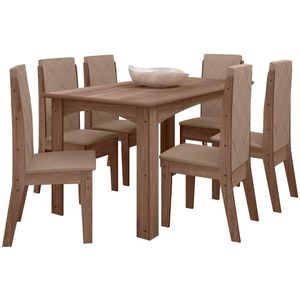 Conjunto Mesa Jantar MDF 156x84 cm 6 Cadeiras 1101220 Celmo