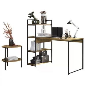 Conjunto Escritorio Mesa Escrivaninha E Mesa Lateral Industrial Crome 18 kappesberg