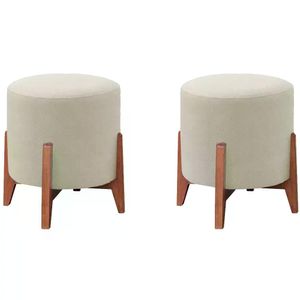 Kit 2 Puf Puff Para Sala Lhor Linho RM