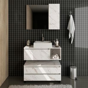 Conjunto Para Banheiro Armarios Com Cuba BN1 Tecno Mobili