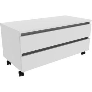 Balcão Gabinete Tecno Mobili para Banheiro com rodizio e Gaveta BN3603 Branco
