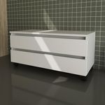 Balcão Gabinete Tecno Mobili para Banheiro com rodizio e Gaveta BN3603 Branco
