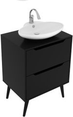 Balcão Gabinete Tecno Mobili para Banheiro com 2 Gavetas BN3639 Preto