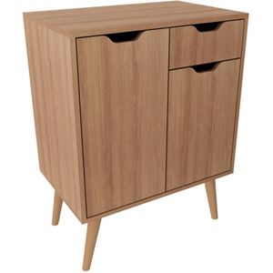 Balcão Gabinete Tecno Mobili para Banheiro com 2 Portas e 1 Gaveta BN3637 Amêndoa
