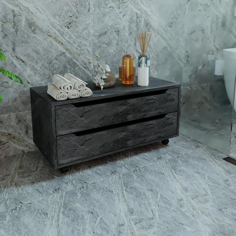 Balcao-Gabinete-Tecno-Mobili-para-Banheiro-com-Rodizio-e-2-Gavetas-BN3643-Marmore-Lunar