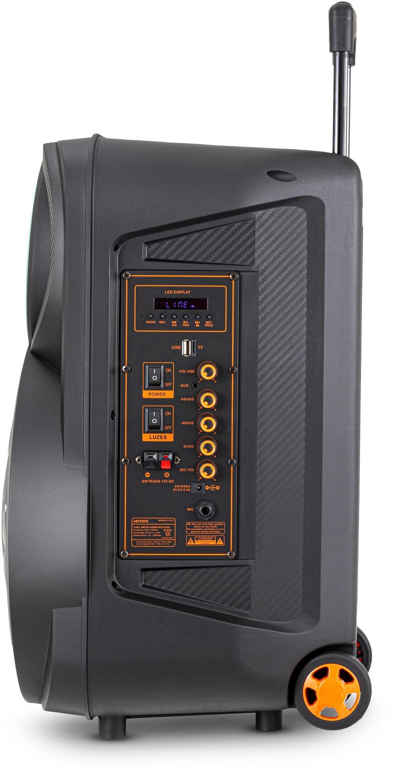 Caixa de Som Amplificada Lenoxx LCA12 600W Preto Bivolt