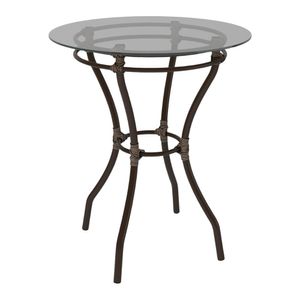 Mesa de Jardim/Área de Lazer 60cm Vidro e Aço com Junco Sintético Multimóveis CR8005