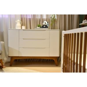 Cômoda Infantil 3 Gavetas 2 Portas Multimóveis CR40019 Branco Acetinado/Mel