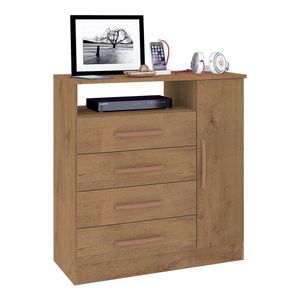 Cômoda 80cm 4 Gavetas 1 Porta Multimóveis CR35150