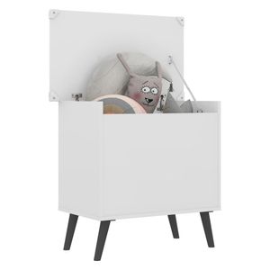 Baú Organizador Caixa de Brinquedos Retrô Multimóveis Branco/Preto