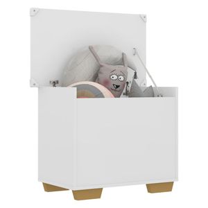 Baú Organizador Caixa de Brinquedos Pés Quadrados Multimóveis Branco/Natural