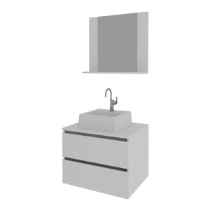 Gabinete de Banheiro com Cuba e Espelheira 60cm Multimóveis CR10097