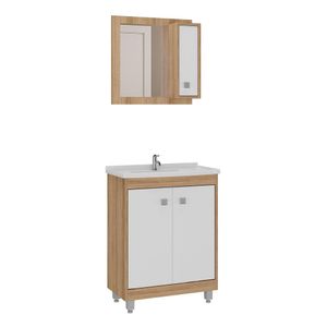 Gabinete Banheiro com Cuba e Espelheira 60cm Multimóveis VCR10058