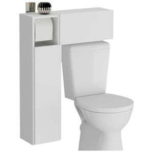 Armário de Banheiro para Vaso Sanitário com Suporte para Papel e 2 Portas Multimóveis FG3054 Branco