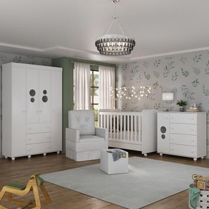 Quarto Completo com Poltrona de Amamentação e Puff Pimpolho Multimóveis MP4085