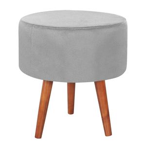 Puff Puf Redondo Pes Palito 44x40cm Suede MPassos