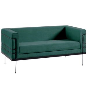 Sofa 2 Lug Base Aço Preto 135 cm 2064X2 Veludo Dmobiliario
