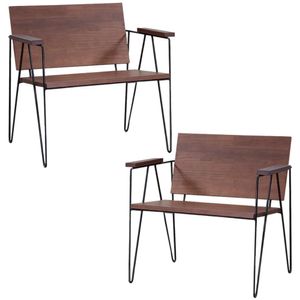 Kit 2 Poltronas Decorativas Base Aço Preto I04 Dmobiliario