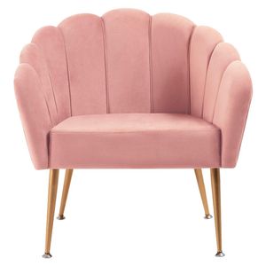 Poltrona Decorativa Pes Aço Dourado 7049 Veludo Dmobiliario