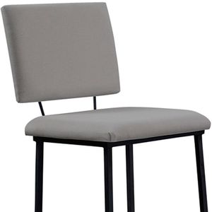 Banqueta Alta Base Em Aço Preto F109 Linho Dmobiliario