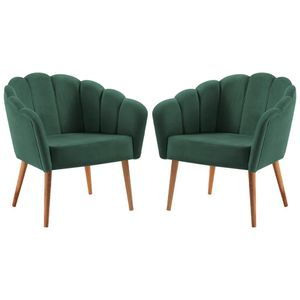 Kit 2 Poltronas Decorativas Pes Tauari 7049 Veludo Dmobiliario
