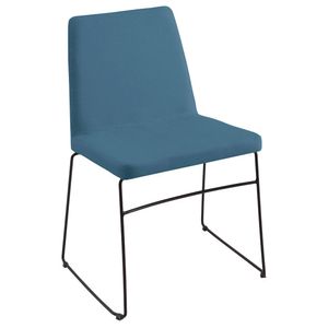 Cadeira Estofada Base Em Aço F41 Linho Dmobiliario