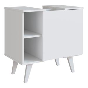 Gabinete Para Banheiro 01 Porta e 4 Nichos B86 Branco Montana NOVAM