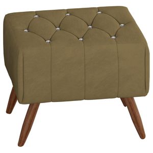 Puff Puf Para Sala Pes Madeira Trit Veludo Peer