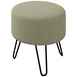Puff Puf Para Sala Pes Metal Small Veludo Peer