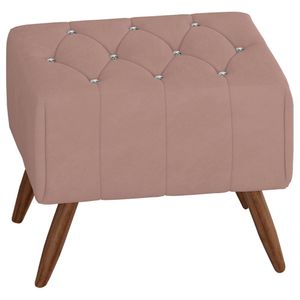 Puff Puf Para Sala Pes Madeira Trit Veludo Peer