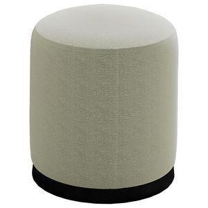 Puff Puf Para Sala Base Metal Preto Saien Linho Peer