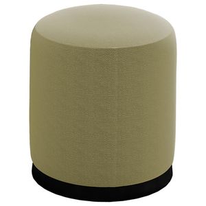 Puff Puf Para Sala Base Metal Preto Saien Linho Peer