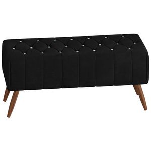 Puff Puf Para Sala 100 cm Pes Madeira Trit Veludo Peer